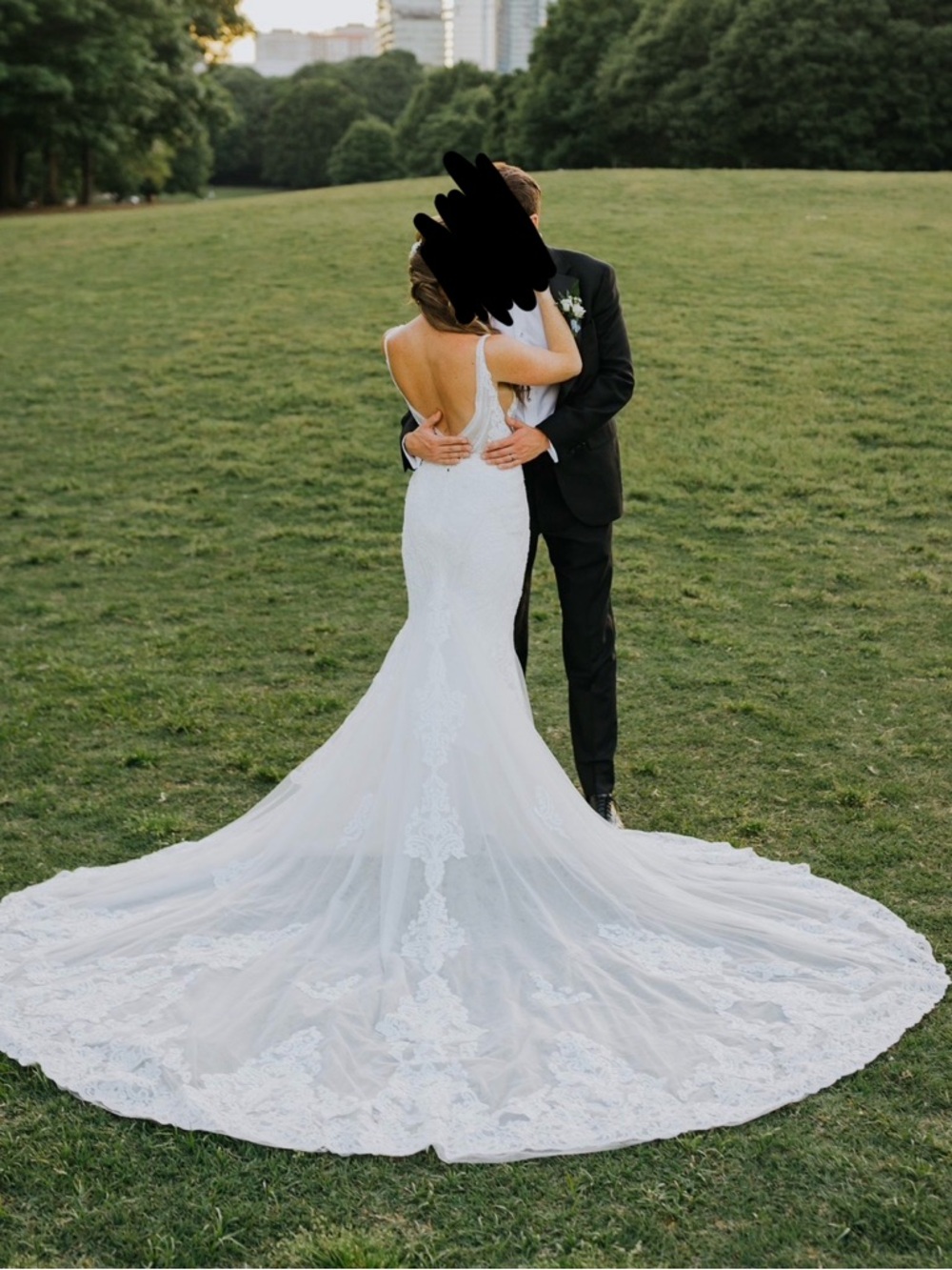 Martina Liana Ivory and Silver Lace Bridal Gown - Picture 12 of 14